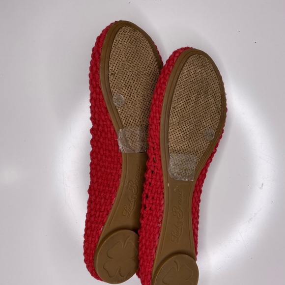 Red Ballet Flats Crochet Lucky Brand Size 8 NEW - Picture 2 of 3